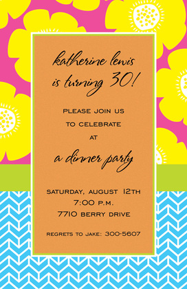 Bright Casual Poppy Invitations