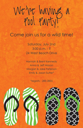 Wild Flip-Flops Beach Invitations