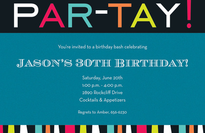 Special PAR-TAY Word Invitations