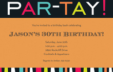 Orange Party Celebration Invitations