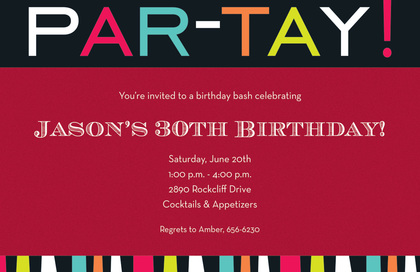 Special PAR-TAY Word Invitations