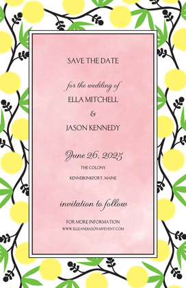 Bright Vines Border Invitations