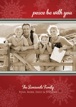 Elegant Burgundy Snowflakes Photo Cards