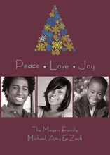 Love Peace Christmas Tree Photo Cards