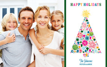 Colorful Star Holiday Tree Photo Cards