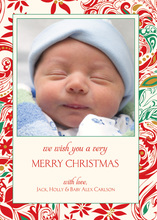 Poinsettia Peace and Joy Photo Cards