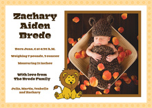 Ready To Roar Photo Birth Announcements