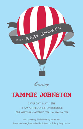 Baby Girl Balloon Shower Invitations