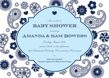 Modern Navy Paisley Invitation