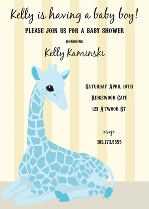 Pink Baby Shower Giraffe Invitation