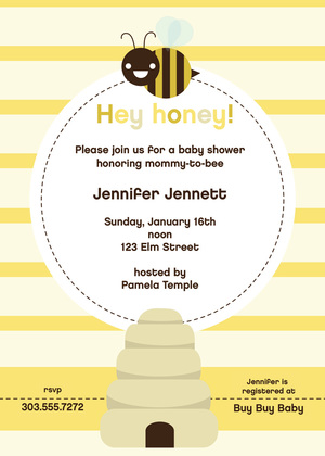 Pink Mom-to-bee Invitation