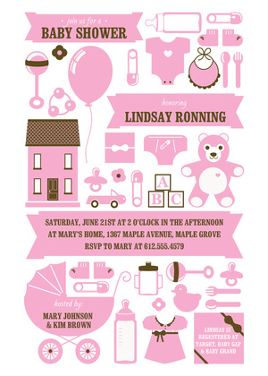 Pink Baby Elements Square Stickers