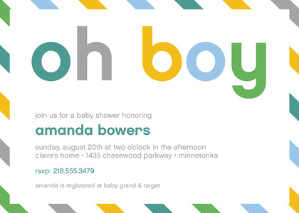 Baby Girl Envelope Style Baby Shower Invitation