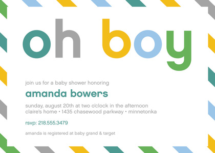 Fantastic Hello Baby Envelope Style Invitation