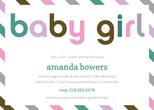 Baby Girl Envelope Style Baby Shower Invitation