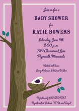 Purple Bird Nest Invitation