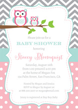 Sweetly Pink Owl Hoot Invitations