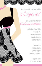 Little Black Lingerie Purple Invitations