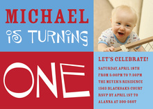 1st Birthday Tiered Cake Blue Invitation