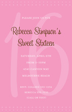 Stylish Sweet Sixteen Invitation