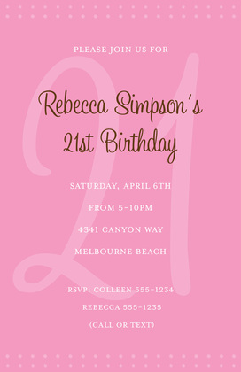 21st Blue Milestone Birthday Invitations