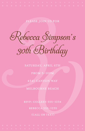 30th Black Milestone Birthday Invitations