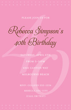 40th Pink Milestone Birthday Invitations