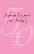 50th Pink Milestone Birthday Invitations