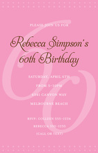 60th Pink Milestone Birthday Invitations