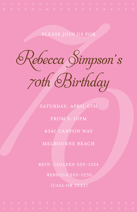 70th Black Milestone Birthday Invitations