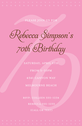 70th Black Milestone Birthday Invitations