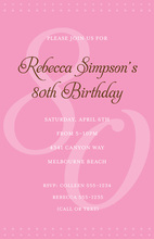 80th Pink Milestone Birthday Invitations