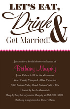 Eat Drink Be Married Wedding Shower Invitations