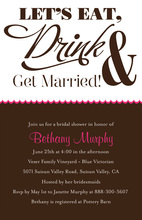 Holiday Red Eat Drink Marry Invitations