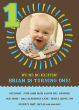 1st Birthday Tiered Cake Blue Invitation