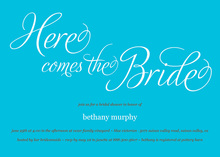 Bright Here Comes The Bride Script Bridal Invitations