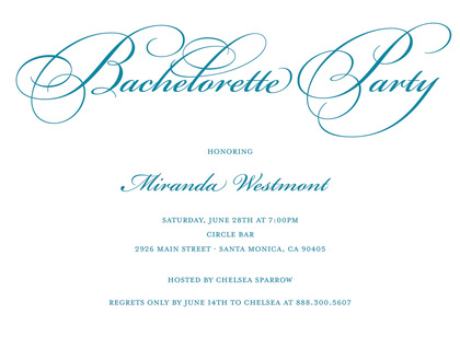 Script In Deep Red Bachelorette Invitations