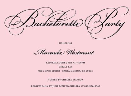 Bachelorette Party Script Trendy Black Invitations