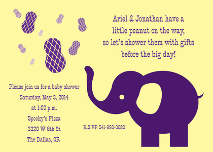 Elephant Throwing Peanuts Invitation