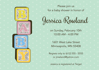 Stylish Modern Blocks BABY Invitations