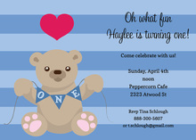 1st Birthday Tiered Cake Blue Invitation