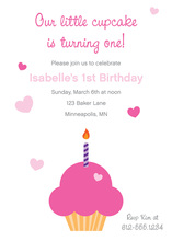 1st Birthday Tiered Cake Pink Invitation