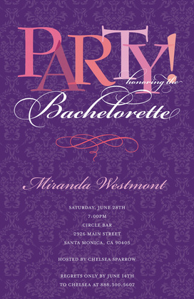 Bachelorette Party Pink Pattern Invitations