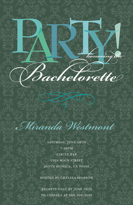 Bachelorette Party Modern Black Invitations