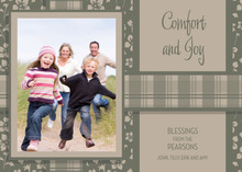 Floral Plaid Wrapping Photo Cards