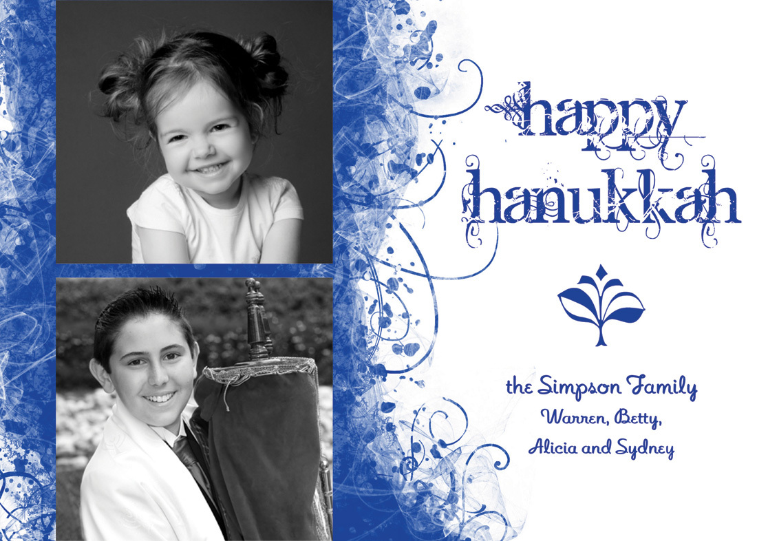 Quirky Happy Hanukkah Holiday Photo Cards