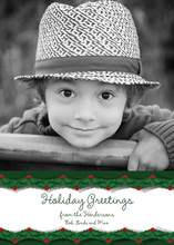 Modern Holly Garland Photo Cards