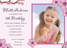 Preppy Pink Dainty Flower Photo Cards