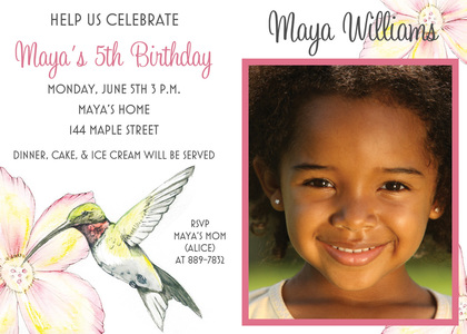 Sweet Hummingbird Shower Invitations