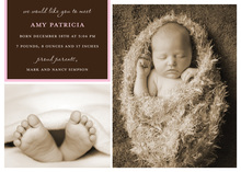 Precious Baby Girl Pink Border Photo Cards